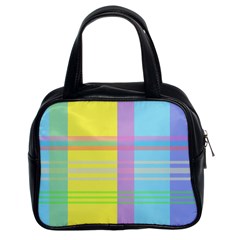 Easter Background Easter Plaid Classic Handbag (two Sides) by Simbadda