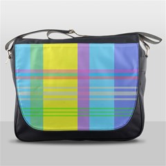 Easter Background Easter Plaid Messenger Bag by Simbadda