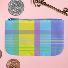 Easter Background Easter Plaid Large Coin Purse by Simbadda