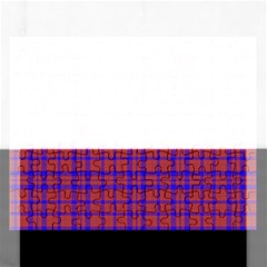 Pattern Plaid Geometric Red Blue Rectangular Jigsaw Puzzl by Simbadda