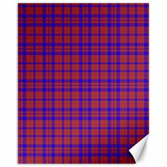 Pattern Plaid Geometric Red Blue Canvas 16  X 20  by Simbadda