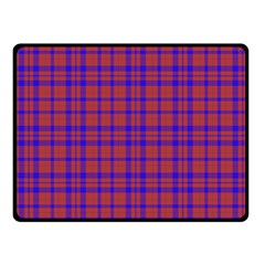 Pattern Plaid Geometric Red Blue Fleece Blanket (small) by Simbadda