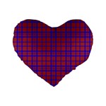 Pattern Plaid Geometric Red Blue Standard 16  Premium Heart Shape Cushions Front