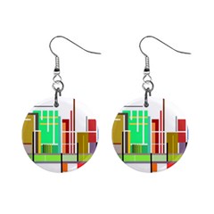 Business Finance Statistics Graphic Mini Button Earrings by Simbadda