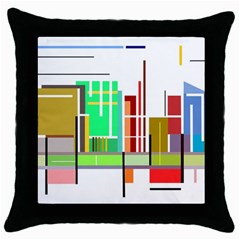 Business Finance Statistics Graphic Throw Pillow Case (black) by Simbadda