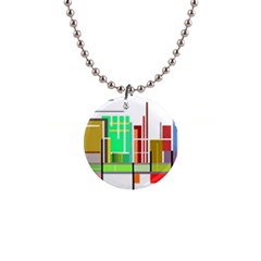 Business Finance Statistics Graphic 1  Button Necklace by Simbadda