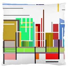 Business Finance Statistics Graphic Large Cushion Case (one Side) by Simbadda