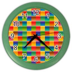 Background Colorful Abstract Color Wall Clock by Simbadda