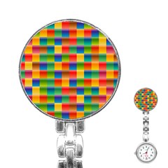 Background Colorful Abstract Stainless Steel Nurses Watch by Simbadda