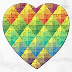 Background Colorful Geometric Jigsaw Puzzle (heart) by Simbadda