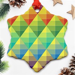 Background Colorful Geometric Snowflake Ornament (two Sides) by Simbadda