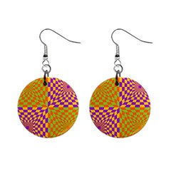 Pop Art Orange Background Mini Button Earrings by Simbadda