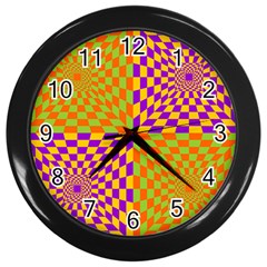 Pop Art Orange Background Wall Clock (black)