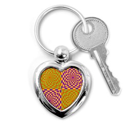 Pop Art Orange Background Key Chain (heart) by Simbadda