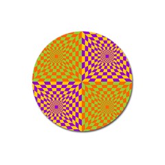 Pop Art Orange Background Magnet 3  (round) by Simbadda