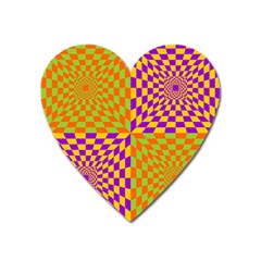 Pop Art Orange Background Heart Magnet by Simbadda