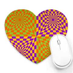 Pop Art Orange Background Heart Mousepads by Simbadda