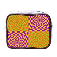 Pop Art Orange Background Mini Toiletries Bag (one Side) by Simbadda