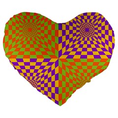 Pop Art Orange Background Large 19  Premium Heart Shape Cushions