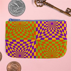 Pop Art Orange Background Large Coin Purse by Simbadda