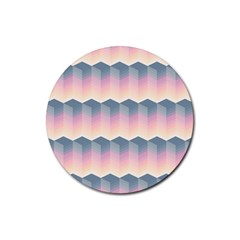 Seamless Pattern Background Block Rubber Round Coaster (4 Pack)  by Simbadda