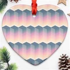 Seamless Pattern Background Block Heart Ornament (two Sides) by Simbadda