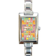 Abstract Background Colorful Rectangle Italian Charm Watch