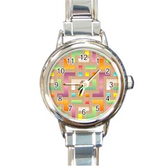 Abstract Background Colorful Round Italian Charm Watch