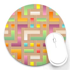 Abstract Background Colorful Round Mousepads