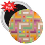 Abstract Background Colorful 3  Magnets (10 pack)  Front