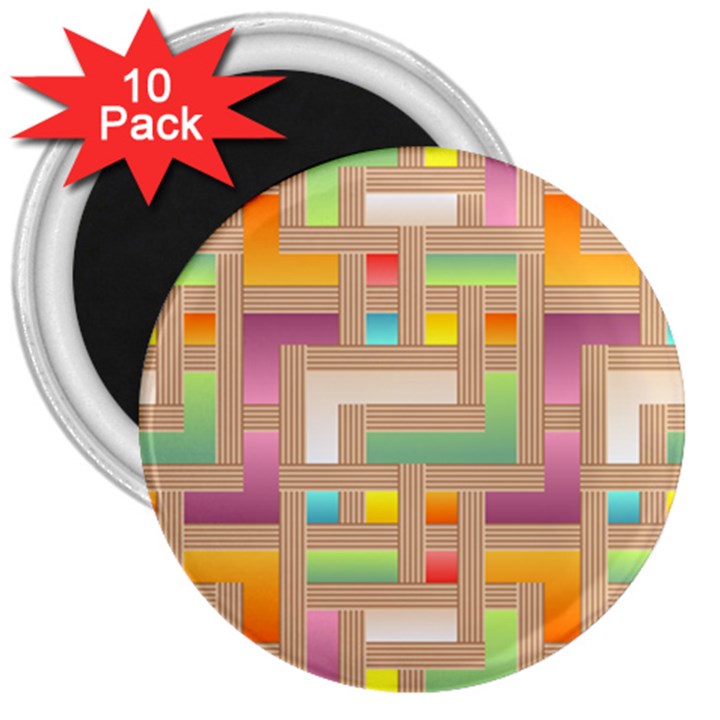 Abstract Background Colorful 3  Magnets (10 pack) 