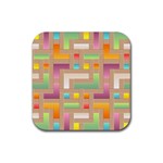 Abstract Background Colorful Rubber Coaster (Square)  Front