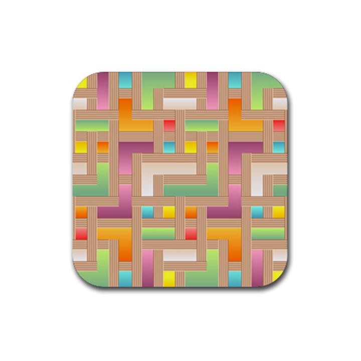 Abstract Background Colorful Rubber Coaster (Square) 