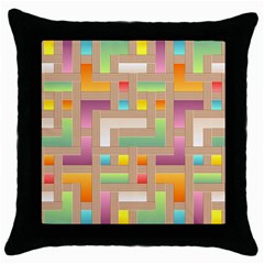 Abstract Background Colorful Throw Pillow Case (Black)