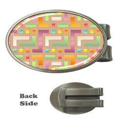 Abstract Background Colorful Money Clips (Oval) 