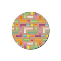 Abstract Background Colorful Rubber Coaster (Round) 