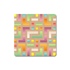 Abstract Background Colorful Square Magnet