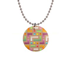 Abstract Background Colorful 1  Button Necklace