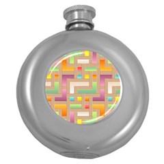 Abstract Background Colorful Round Hip Flask (5 Oz) by Simbadda