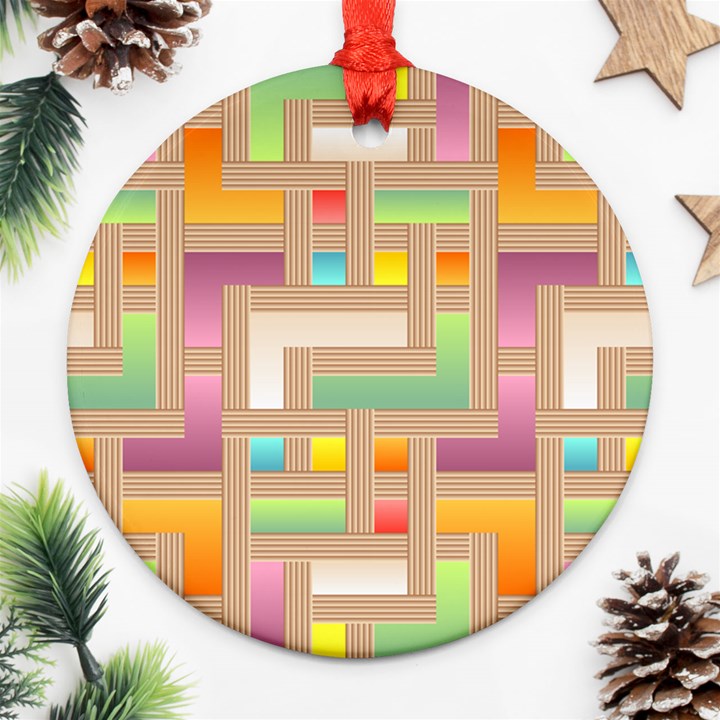 Abstract Background Colorful Round Ornament (Two Sides)