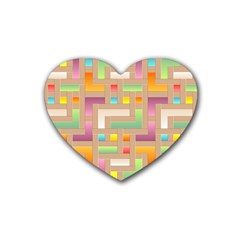 Abstract Background Colorful Rubber Coaster (Heart) 