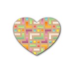 Abstract Background Colorful Rubber Coaster (Heart)  Front