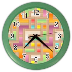 Abstract Background Colorful Color Wall Clock