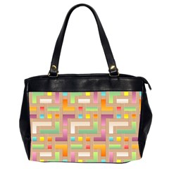 Abstract Background Colorful Oversize Office Handbag (2 Sides)