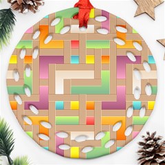 Abstract Background Colorful Round Filigree Ornament (Two Sides)