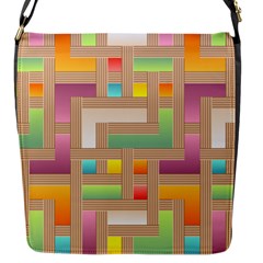 Abstract Background Colorful Flap Closure Messenger Bag (S)