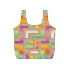 Abstract Background Colorful Full Print Recycle Bag (S)