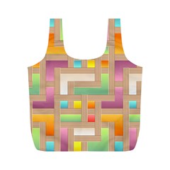 Abstract Background Colorful Full Print Recycle Bag (M)