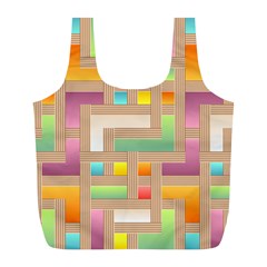 Abstract Background Colorful Full Print Recycle Bag (L)