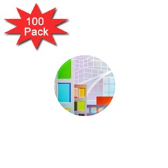 City Modern Business Skyscrapers 1  Mini Magnets (100 Pack)  by Simbadda